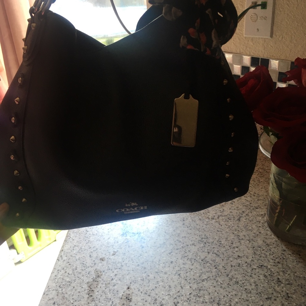 Coach black leather purse